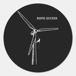 Seilzugang Abseiling Windkraftanlage Klettern Ich  Runder Aufkleber