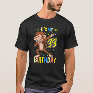 Sein 33. Geburtstag Dabbing Affentier T-Shirt