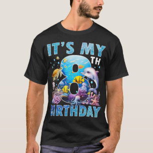 Sein 8. Geburtstag Ozean 8 Jahre altes Meerwassera T-Shirt