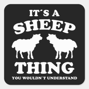 Sein A-Sheep-Design Schafe Lamb-Bauer Geschenk Quadratischer Aufkleber