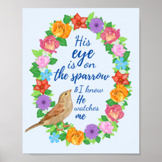 Sein Auge in der Sparrow Wall Art Poster
