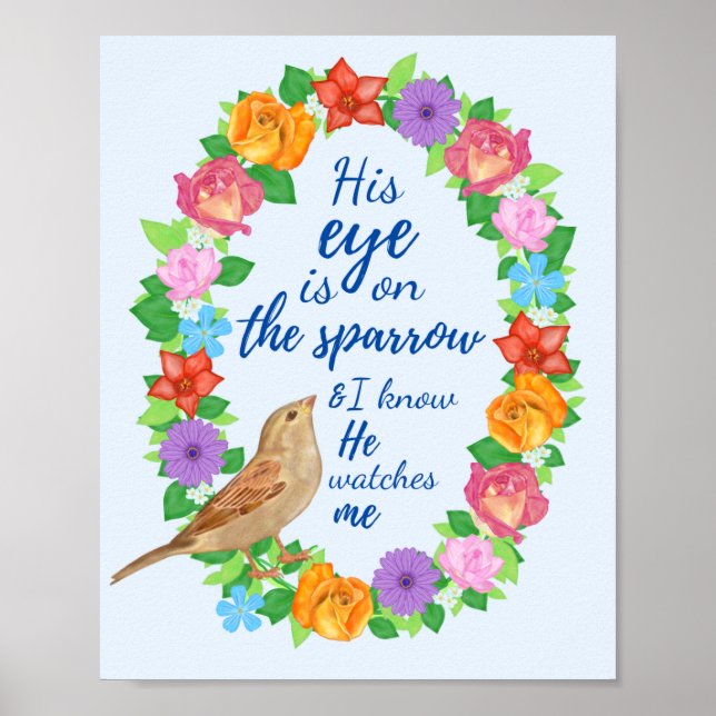 Sein Auge in der Sparrow Wall Art Poster (Vorne)