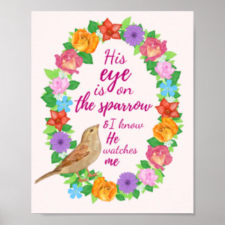 Sein Auge in der Sparrow Wall Art Poster