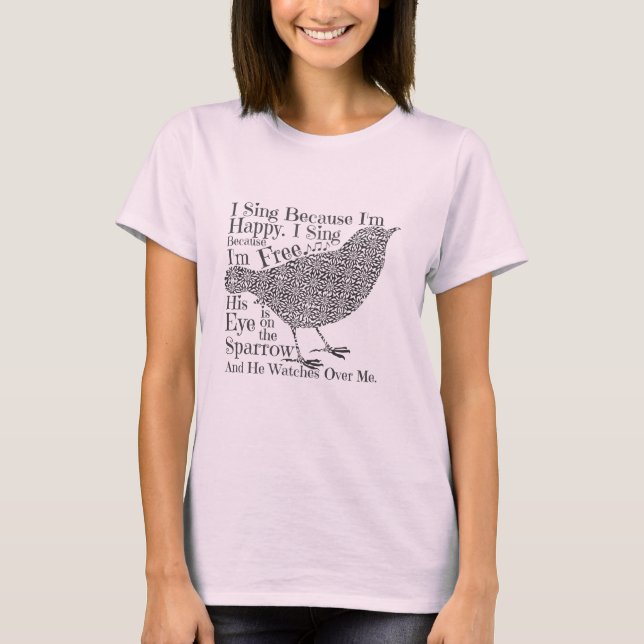 Sein Auge ist auf dem christlichen Spatzen - T-Shirt (Vorderseite)