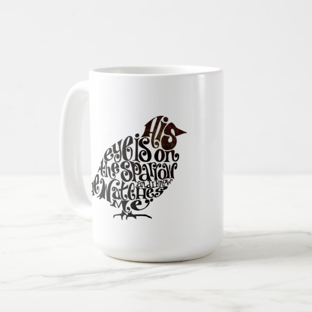Sein Auge ist auf dem Sparrow - Kaffee Tasse - 15o (Vorderseite Links)