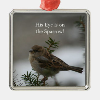Sein Auge ist auf dem Spatzen, Anhänger Silbernes Ornament