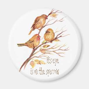 Sein Auge ist auf dem Spatzen, Inspiration, Vogel Magnet