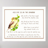 Sein Auge ist auf dem Spinrow beruhigend Hymne Art