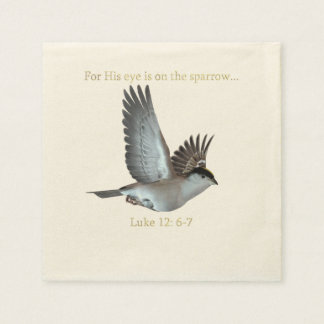 Sein Auge ist auf den Sparrow-Servietten Serviette