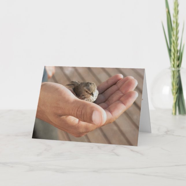 Sein Auge ist auf der Spatz christlichen Karte (Vorderseite)