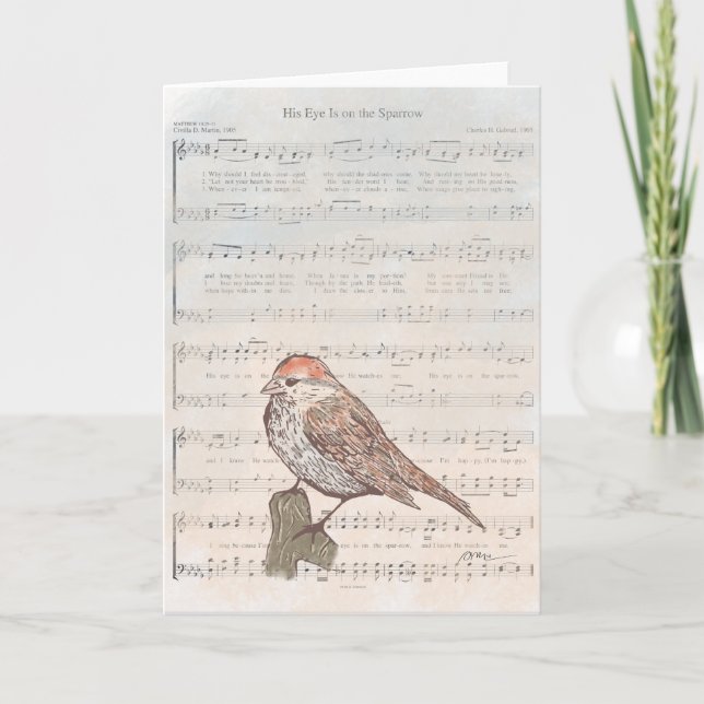 Sein Auge ruht auf dem Sperling Card Karte (Vorderseite)