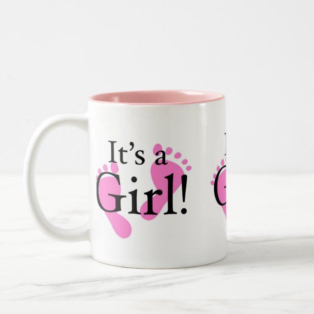 Sein ein Mädchen - Baby, neugeboren, Babyparty Zweifarbige Tasse (Links)