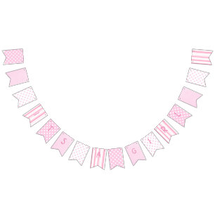 Sein ein Mädchen-Babyparty-Rosa-Streifen und eine Wimpelkette