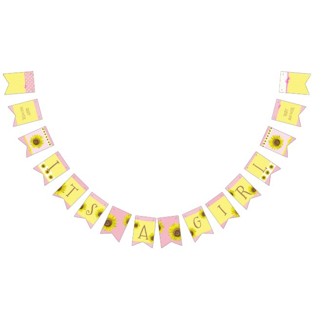 Sein eine Mädchen-Sonnenblume-Babyparty-Fahne Wimpelkette (Alle)