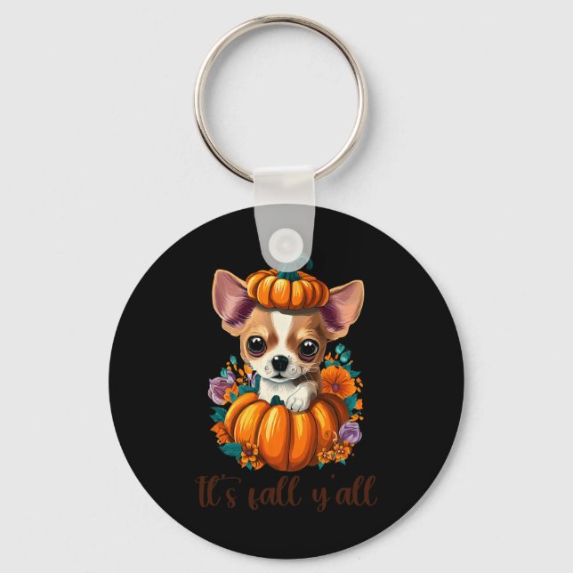 Sein Fall Y'all niedlicher blumenkürbis Chihuahua  Schlüsselanhänger (Vorderseite)