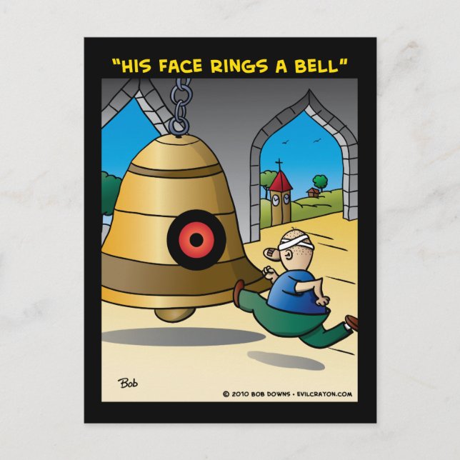 "Sein Gesicht rennt eine Glocke Postkarte (Vorderseite)