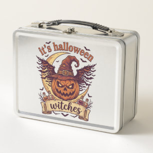 Sein Halloween Hexen Kürbis Hexenhut Mond_1 Metall Brotdose