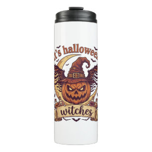 Sein Halloween Hexen Kürbis Hexenhut Mond_1 Thermosbecher
