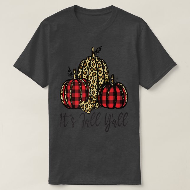 Sein Herbst-Herbst Leopard Pumpkin Fall Leopard T-Shirt (Design vorne)