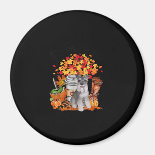 sein Herbst-Schnauzer-Hund zwischen Erntedank Magnet