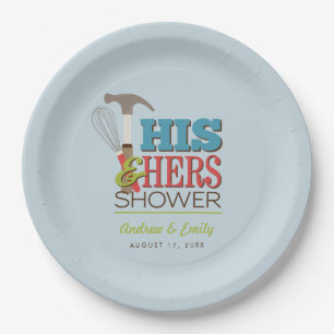 Sein & Hers Hammer Whisk Handy Couple Dusche Pappteller