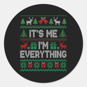 Sein Ich ist alles Weihnachten Pajama Couple Match Runder Aufkleber