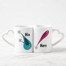 Sein/Ihr Angelköder-Liebhaber-Mug-Set