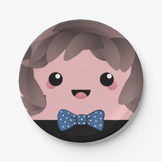 Sein Junge | Baby Boy Gender Reveal Pappteller (Vorderseite)