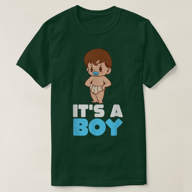 Sein Junge Geschlecht offenbart Baby-Dusche Kawaii T-Shirt (Design vorne)