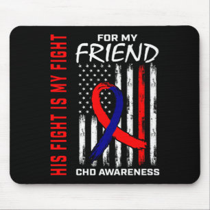 Sein Kampf Freund Chd Awareness American Flag Grap Mousepad