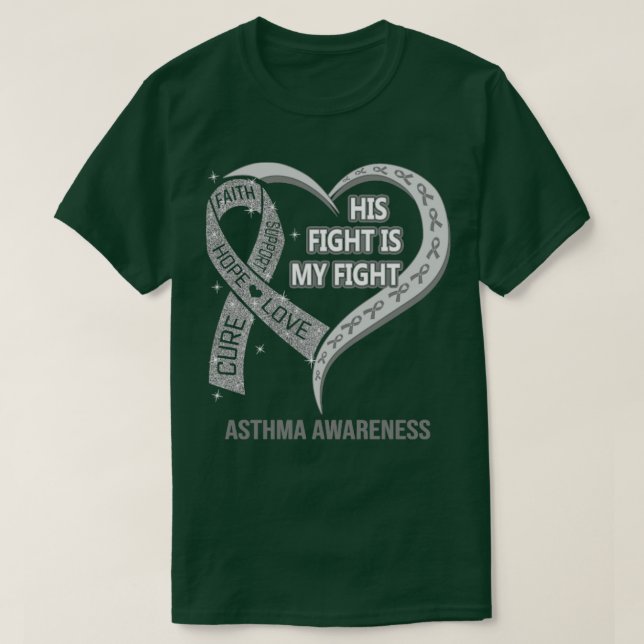 Sein Kampf ist mein Kampf gegen das Herz Asthma im T-Shirt (Design vorne)
