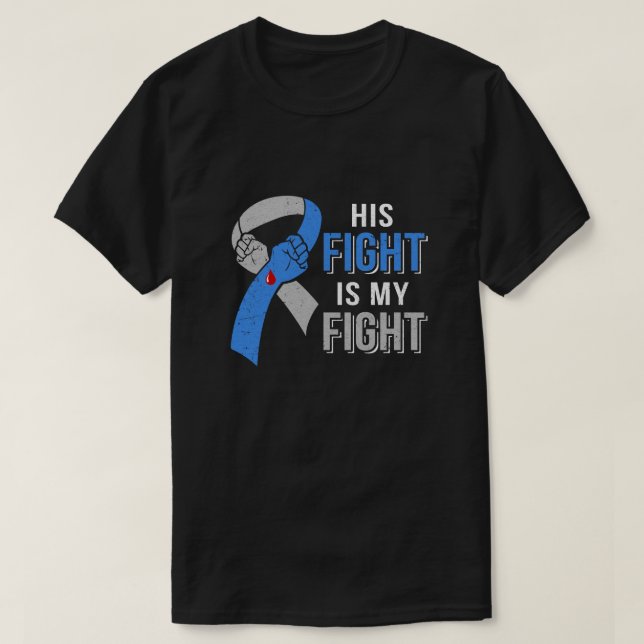 Sein Kampf ist mein Kampf gegen Diabetes Bewusstse T-Shirt (Design vorne)