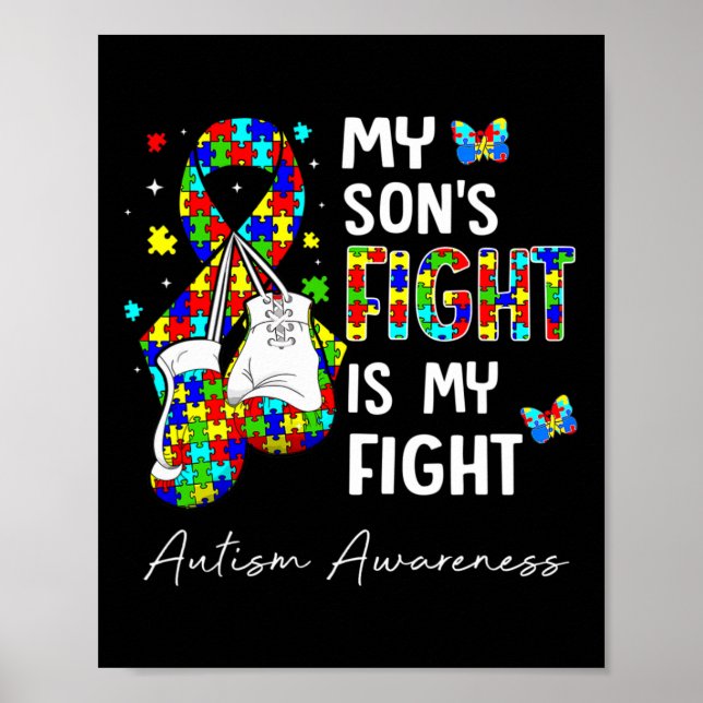 Sein Kampf ist mein Kampf gegen meinen Sohn Autism Poster (Vorne)