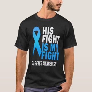 Sein Kampf ist mein Kampf Trage Blau Diabetes-Bewu T-Shirt