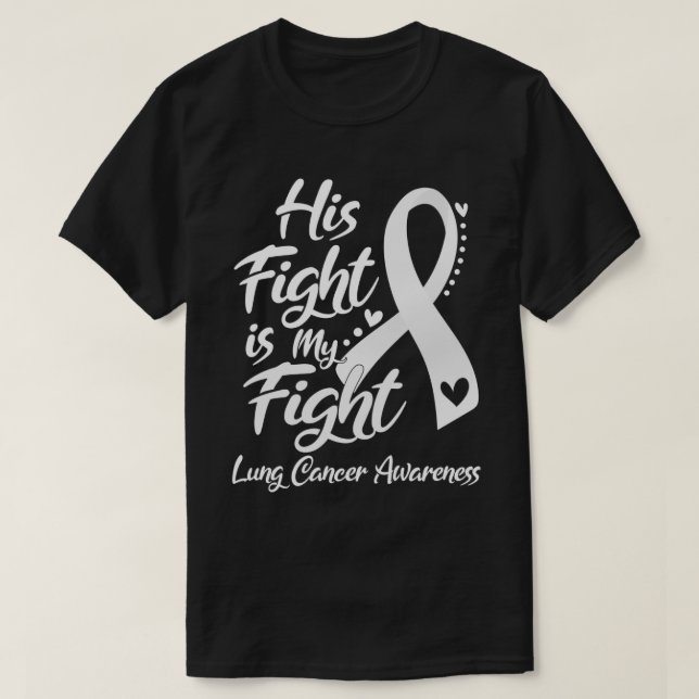 Sein Kampf ist mein Lungenkrebsbewusstsein T-Shirt (Design vorne)