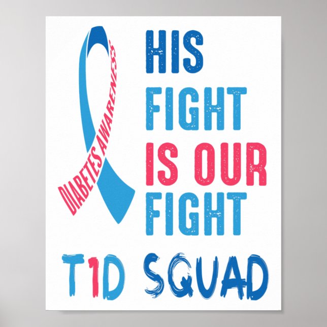 Sein Kampf ist unser Kampf gegen Diabetes Bewussts Poster (Vorne)