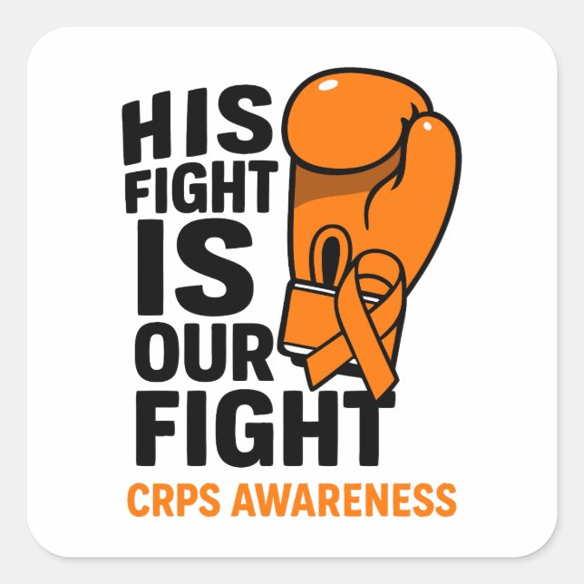 Sein Kampf ist unser Kampf mit CRPS-Unterstützung Quadratischer Aufkleber (Vorderseite)
