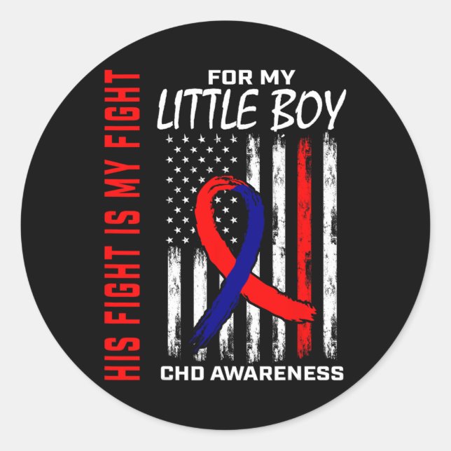 Sein Kampf Kleiner Junge Son Chd Bewusstsein Ameri Runder Aufkleber (Vorderseite)