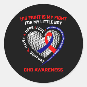 Sein Kampf Kleiner Junge Son Chd Bewusstsein Herz  Runder Aufkleber
