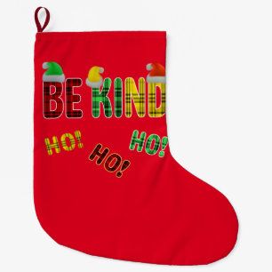 SEIN KIND HO HO HO FUNNY CHRISTMAS KARIERT QUOTE GROßER WEIHNACHTSSTRUMPF