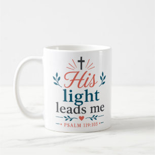 Sein Licht leitet mich Christlicher Schriftzug Kaffeetasse
