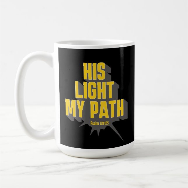Sein Licht, mein Weg - Psalm 119:105 Kaffeetasse (Links)