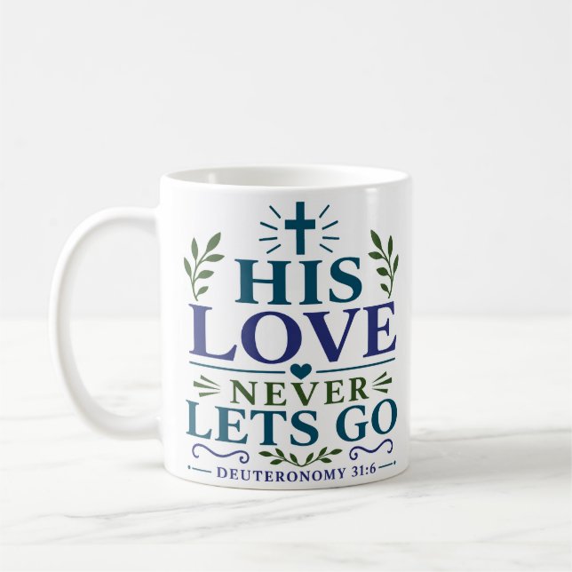 Sein Liebesversprechen lässt nie los - Devotional  Kaffeetasse (Links)
