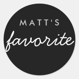 "Sein Lieblingsjause Black Silver Runder Aufkleber