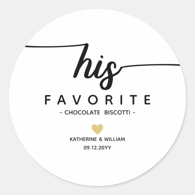 Sein Lieblingszeitgenössischer Name für den Snack  Runder Aufkleber (Vorderseite)