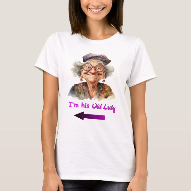 Sein lustiger Old Lady T - Shirt (Vorderseite)