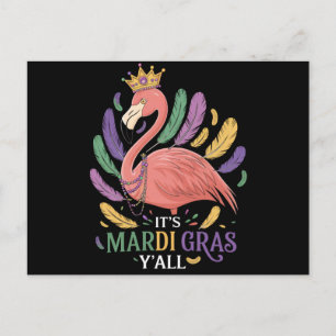 Sein Mardi Gras Y'all Flamingo Costume Postkarte
