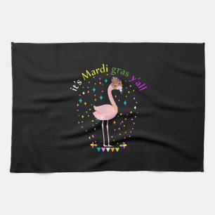 Sein Mardi Gras Yall Funny Mask Flamingo Lover Geschirrtuch