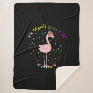 Sein Mardi Gras Yall Funny Mask Flamingo Lover Sherpadecke