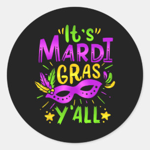 Sein Mardi Gras Yall Mardi Gras Party Maskenkostüm Runder Aufkleber